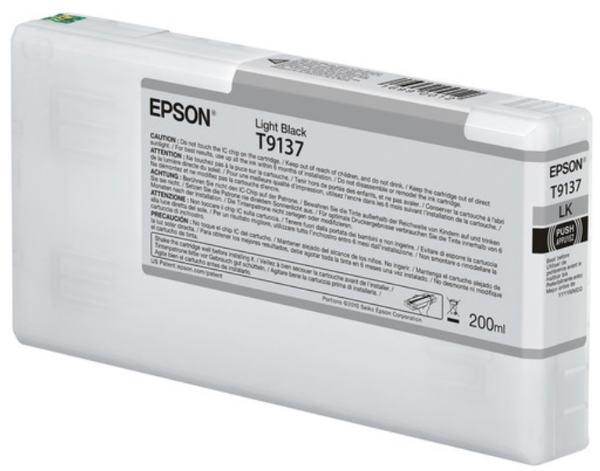 Epson Ultrachrome HD Light Black Ink Cartridge 200ml for SureColor P5000 - T913700